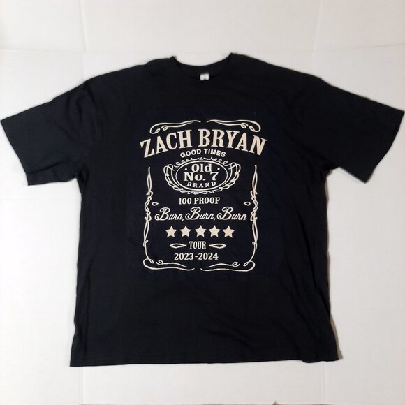 Zach Bryan Official 2024 Tour Merch Whiskey Unisex XXLarge Black 2XL Tshirt NWOT - Picture 6 of 6